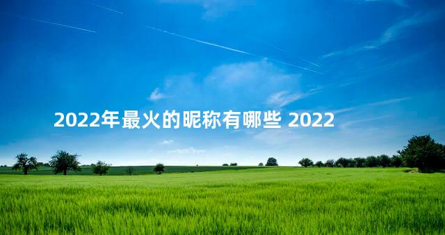 2022年最火的昵称有哪些 2022最洋气的群名